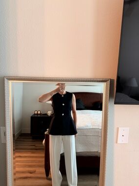 Zara Black Sleeveless Peplum Top
